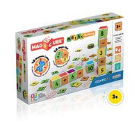 Geomag MAGICUBE Math Building 16 Cubi + 45 Clip Gioco di Costruzione Magnetico Bambino, Regalo Bimbo Bimba 1 2 3 4 5 6 Anni, 100% plastica Riciclata, educativo Montessori, cubi magnetici