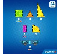 Geomag Magnetic Tiles Gems Vehicles GM211 24 pezzi