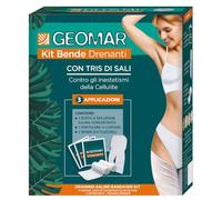 GEOMAR | Kit Bende Drenanti, Made in Italy, 140 ml x 3 Applicazioni | Contro gli Inestetismi della Cellulite, Con Tris Di Sali (Marino, Epsom, Mar Morto)