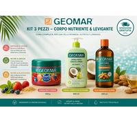 GEOMAR Kit Corpo Scrub Frutti Rossi, Crema Corpo Cocco e Pera,Olio Corpo 3 Pezzi