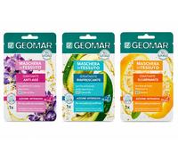 GEOMAR Kit Maschere Viso - Anti Età, Rinfrescante, Illuminante 3 Pezzi