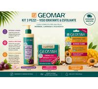 GEOMAR Kit Viso Esfoliante - Scrub Cremoso, Crema, Maschera Esfoliante 3 Pezzi