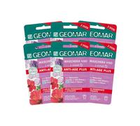 GEOMAR | Maschera Viso Anti Age Plus, 5 minuti, 95% di Origine Naturale, Dermatologicamente Testata, Made in Italy, 6 x 15 ml