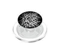 Geometria Elettrica Bianco Intersecando Linee Su Nero PopSockets PopGrip per MagSafe