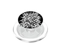 Geometria Elettrica Nero Intersecando Linee Su Bianco PopSockets PopGrip per MagSafe