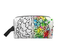Geometria Immagine del cervello con stampa scientifica borse da toilette da viaggio borsa da trucco da appendere grande capacità organizer versatile per donne uomini
