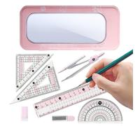 Geometria Righello Set Misurazione Disegno Schizzo Strumenti Quadrati | Set goniometro e bussola per studenti di disegno, bambini, adolescenti, università, aula, architettura, ingegneria