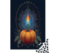 Geometria sacra arancione Zucca con candela che spuntaPuzzle 1000 Pezzi Per Adulti, Giochi EduGattoivi70x50cm/1000pcs
