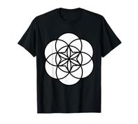 Geometria Sacra Bianca Forme Bianco e Nero Fiore della Vita Maglietta