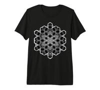 Geometria Sacra Esagonale Geometrica Blackwork Mandala Pattern Maglietta Premium