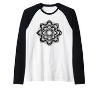Geometria Sacra Mandala Blackwork Maglia con Maniche Raglan