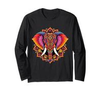 Geometria Sacra Natura Elefante Estetica Mandala Fiore Maglia a Manica