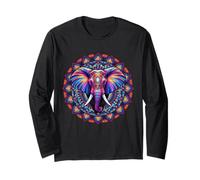 Geometria Sacra Natura Elefante Estetica Mandala Fiore Maglia a Manica