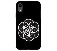 Geometria sacra nera fiore della vita mandala geometrico flusso Custodia per iPhone XR