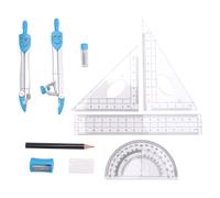 Geometria Set 10Pcs Scuola Matematica Goniometro Righe per Studenti