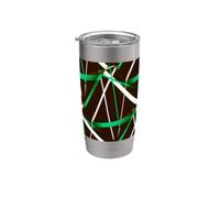 Geometria Urbana Nero Bianco Verde Bicchiere termico in acciaio inox doppia parete