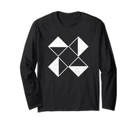 Geometric 8 Triangle Shapes Abstract Geometry Art Distressed Maglia a Manica