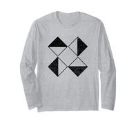 Geometric 8 Triangle Shapes Abstract Geometry Art Distressed Maglia a Manica