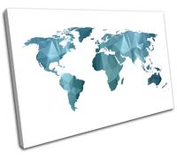 Geometric Abstract World Map Maps Flags SINGLE TELA parete arte foto stampa