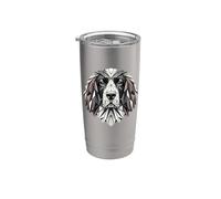 Geometric Art English Springer Spaniel Bicchiere termico in acciaio inox doppia parete