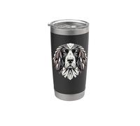 Geometric Art English Springer Spaniel Bicchiere termico in acciaio inox doppia parete