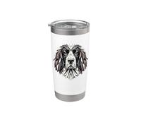 Geometric Art English Springer Spaniel Bicchiere termico in acciaio inox doppia parete