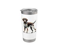 Geometric Art German Wirehaired Pointer Bicchiere termico in acciaio inox doppia parete