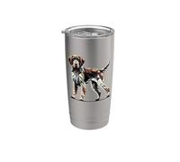 Geometric Art German Wirehaired Pointer Bicchiere termico in acciaio inox doppia parete