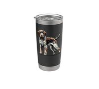 Geometric Art German Wirehaired Pointer Bicchiere termico in acciaio inox doppia parete