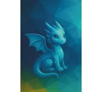 Geometric Blue Dragon Notebook || Lined, 6x9, 120 Pages: Journal for Writers, Fantasy Fans & DnD Players