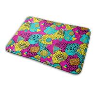 Geometric Checkered Zebra Tiger Leopard Print Hot Pink Vintage Retro 80S 90S Tappeto Da Bagno Antiscivolo Zerbino Asciugapassi Lavabile Zerbino Ingresso Per Vasca Esterno Interno 40X60Cm