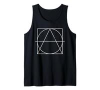 Geometric Circle Square Triangle Shapes Lines Art Distressed Canotta