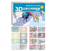 Geometric Collage Kit, Educational Puzzle Craft Toy for Kids Adults Kindergarten School, Improves Cognitive Skills and Creativity with Shape Matching Activity, Paper Art Set for Birthdays,10,23inch