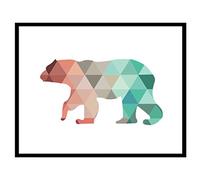 Geometric coral Animals canvas Art Prints Posters testa di cervo/giraffa/orso/fenicottero modello astratto di stampa Giclee quadri per decorare casa decorazione da parete