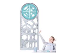 Geometric Drawing Ruler - Stencil Template per bambini e studenti | Strumento di misurazione della matematica per schizzi, scrittura, pratica della geometria, classe d'arte, design, disegno tecnico