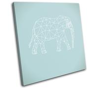 Geometric Elephant Animals SINGLE TELA parete arte foto stampa