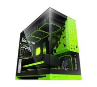 Geometric Future GEO-M3F-BNV GEO-M3F-BNV - Case per PC a torre Micro-ATX a doppia camera panoramica in vetro temperato modello 3, 5 ventole ARGB PWM preinstallate da 120 mm x 30 mm, USB Type-C