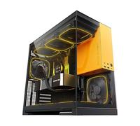 Geometric Future M5 Mid Tower in vetro temperato, case da gioco E-ATX/ATX, acciaio da 1,2 mm, tipo C, pannelli senza attrezzi, supporto radiatore 420/360, ventola ARGB PWM 140m x 5 preinstallate, nero