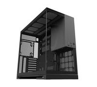 Geometric Future M5 Mid Tower in vetro temperato, case da gioco E-ATX/ATX, acciaio da 1,2 mm, tipo C, pannelli senza attrezzi, supporto radiatore 420/360, doppia camera, nero/grigio, GEO-M5-BG