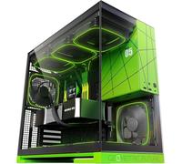 Geometric Future Mid Tower in vetro temperato M5, case da gioco E-ATX/ATX, acciaio da 1,2 mm, tipo C, pannelli senza attrezzi, supporto radiatore 420/360, ventola ARGB PWM 140m x 5 preinstallate, nero
