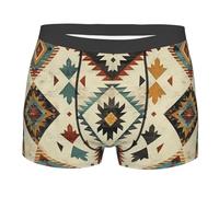 Geometric Native American Tribal Traditional Aztec Brown Uomo Pantaloncini Boxer Mutande Comodi Boxer Uomo Aderenti Trunks per Sportivi Uomini M