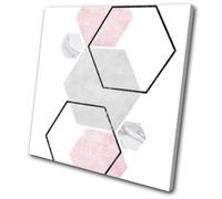 Geometric Office Modern Baby Pink Abstract SINGLE TELA parete arte foto stampa