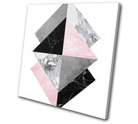Geometric Office Modern Baby Pink Abstract SINGLE TELA parete arte foto stampa
