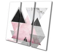 Geometric Office Modern Baby Pink Abstract TREBLE TELA parete arte foto stampa