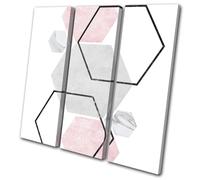Geometric Office Modern Baby Pink Abstract TREBLE TELA parete arte foto stampa
