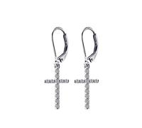 GEOMETRIC OVAL 925 EARRINGE CHOOP per donne abbaglianti Orenatura a croce zircone Gioielli