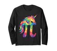 Geometric Rainbow Unicorn Pi Math Teacher 3.14 Pi Day Maglia a Manica