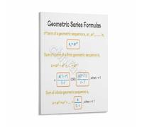 Geometric Series Formulas Poster Math Educational Chart for Sum and Convergence Calculus Classroom Wall-Art(Unframed,08x12inch(20x30cm))