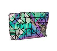 Geometric Shoulder Borsas Luminous Borsas Women borsetta Holographic Reflective Wallet Purse Fashion Wrist Borsa -801C
