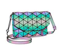 Geometric Shoulder Borsas Luminous Borsas Women borsetta Holographic Reflective Wallet Purse Fashion Wrist Borsa -1010B